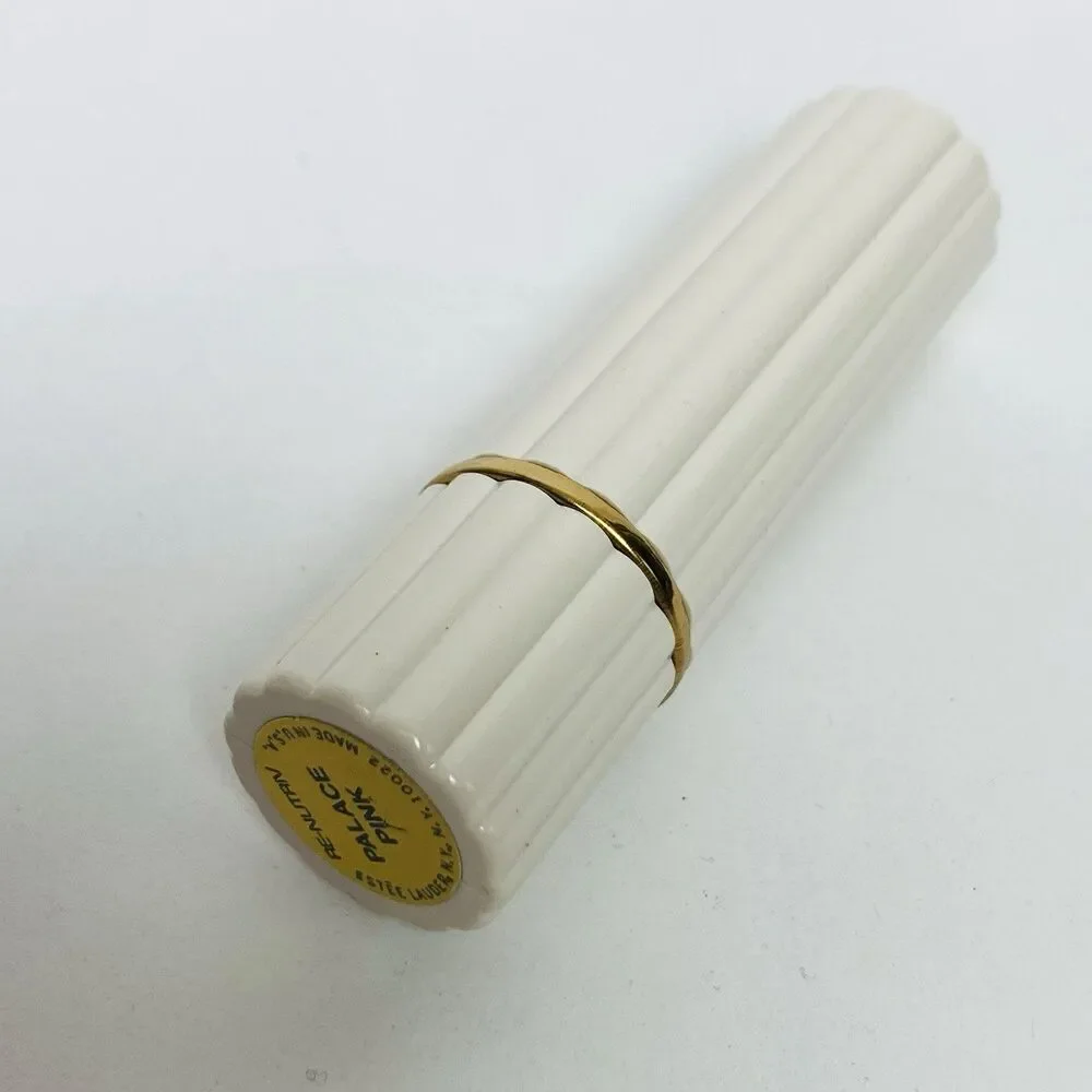 Estee Lauder Re-Nutriv Lipstick Palace Pink White Ribbed Tube Case Made in USA